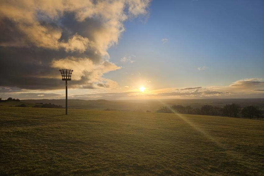 Image of a field at sunset