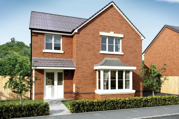 Image of a new build house on the Cae Sant Barrwg development in Bedwas.