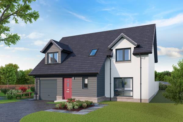 Image of a new build house on the Bynack More development in Aviemore.