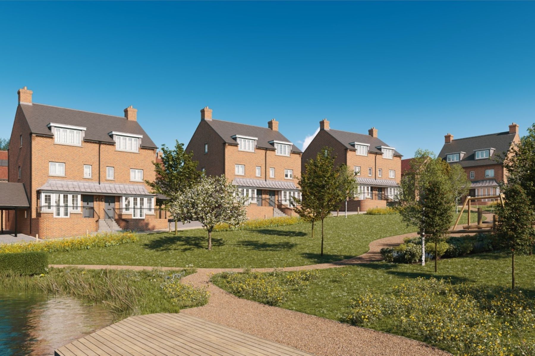 Attenuation Pond at new development The Brooks, Burghfields