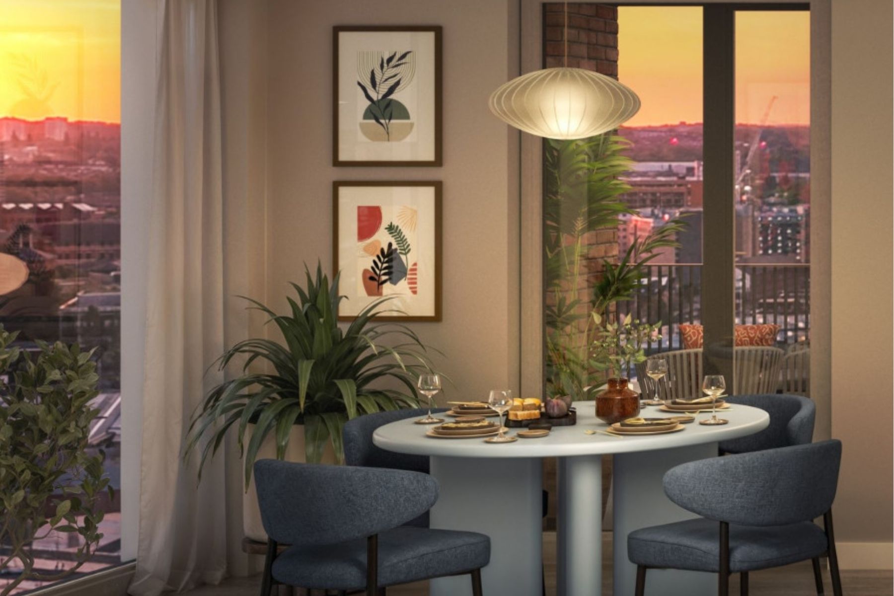 Shared ownership apartments with views across the city of Leeds