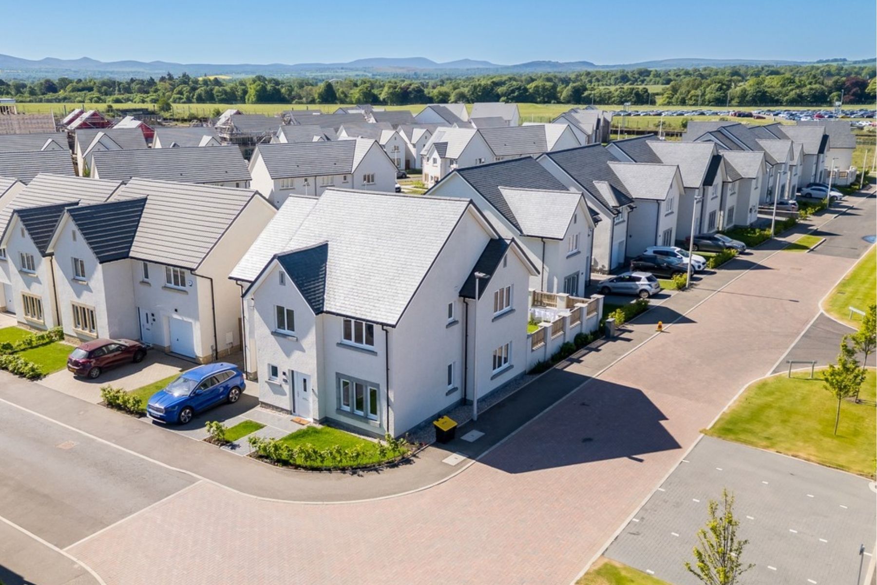 Street scene at West Craigs by Cala Homes in Edinburgh Scotland