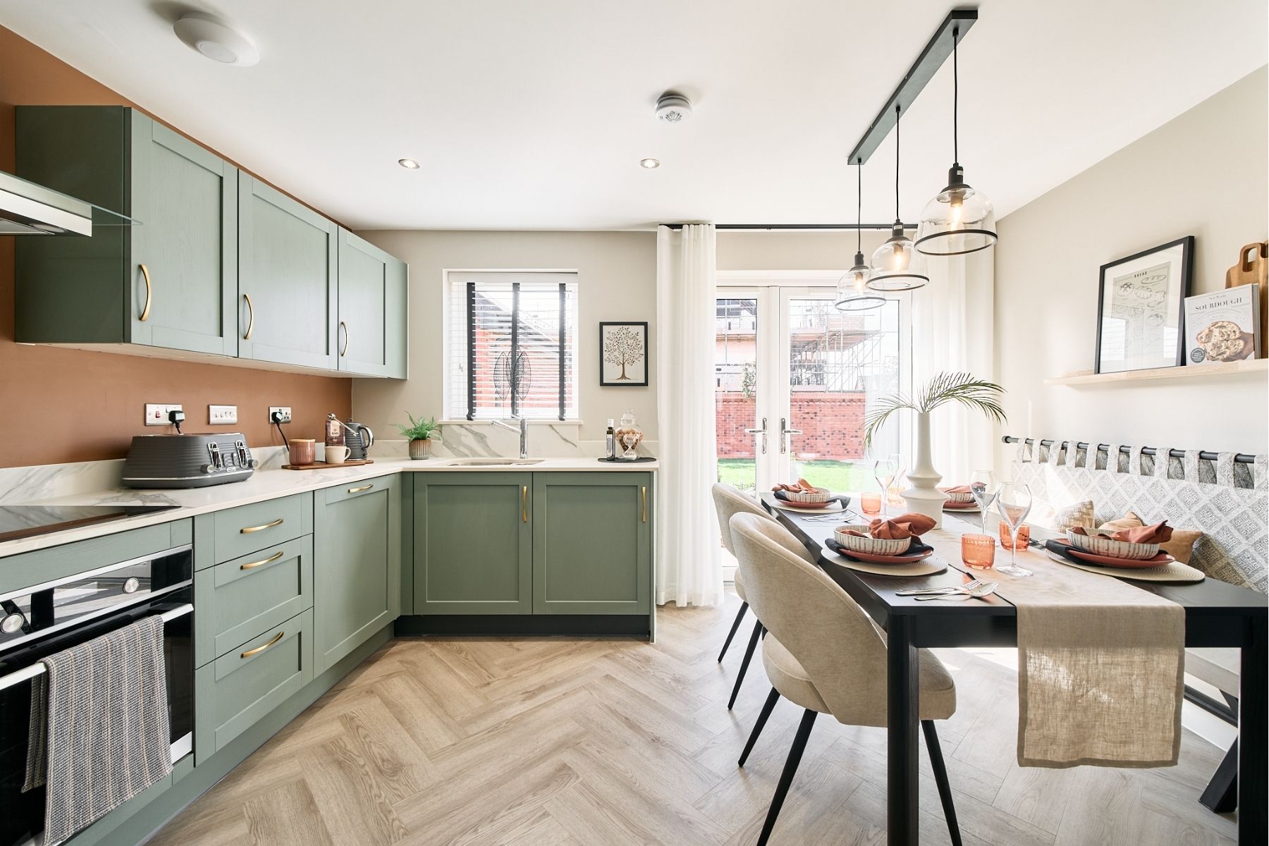 Kitchen at show home Regents Village in Swindon Village, Cheltenham