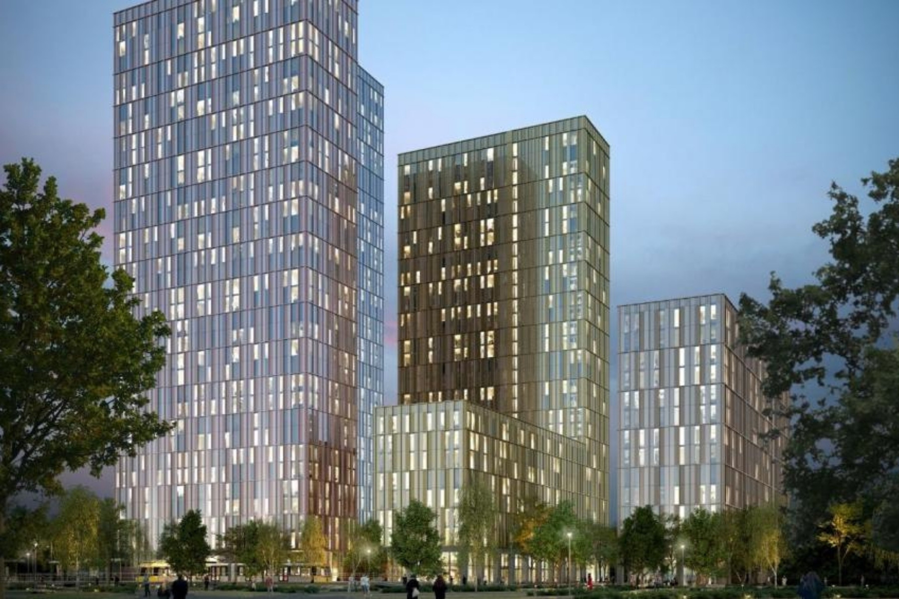 Internal image of apartment with city view at Michigan Towers.