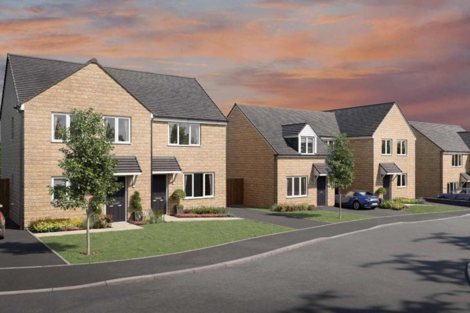 Detached family homes at Squirrel Fold in Bradford, West Yorkshire