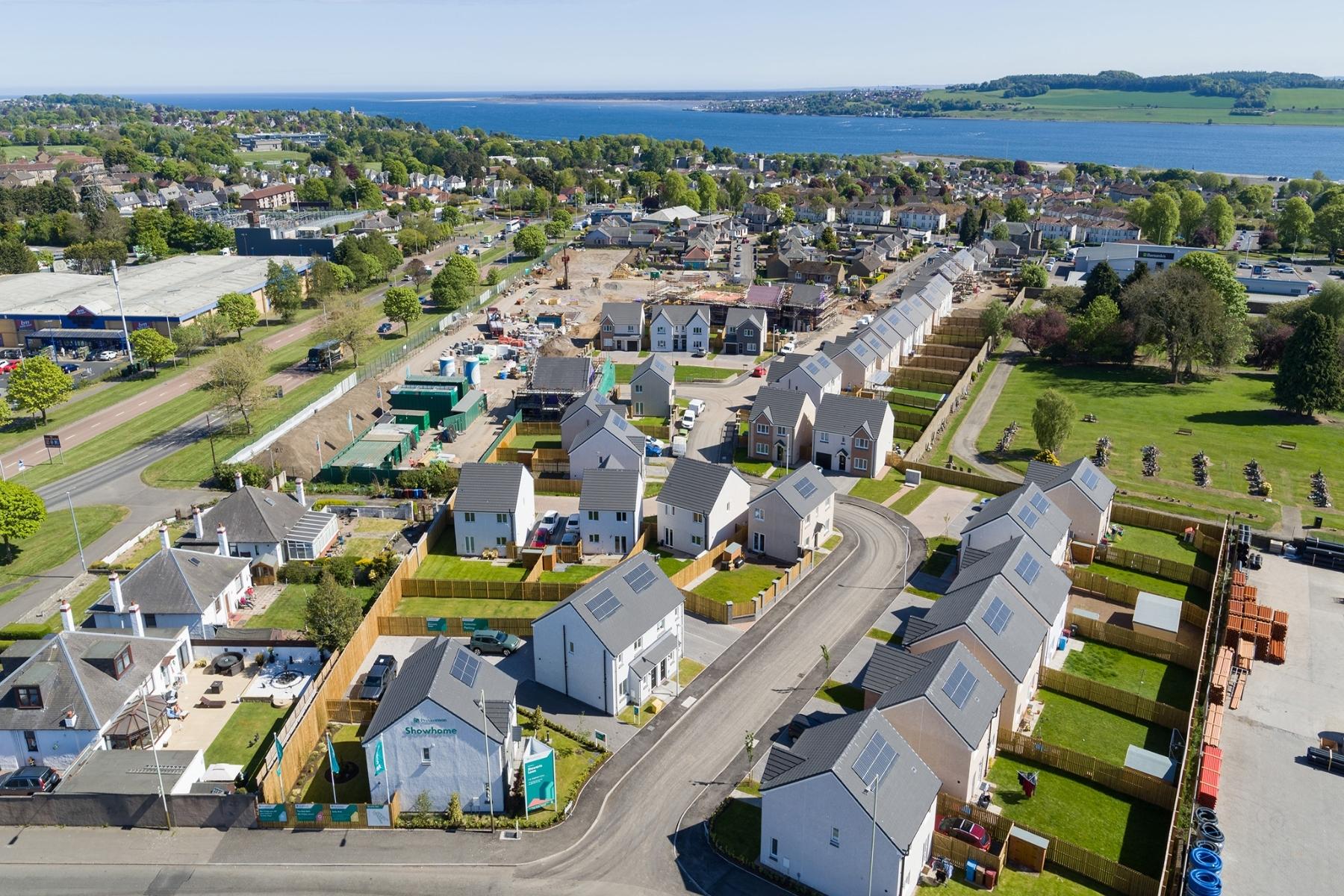 Site view of new homes at Stewarts Loan by Persimmon Homes
