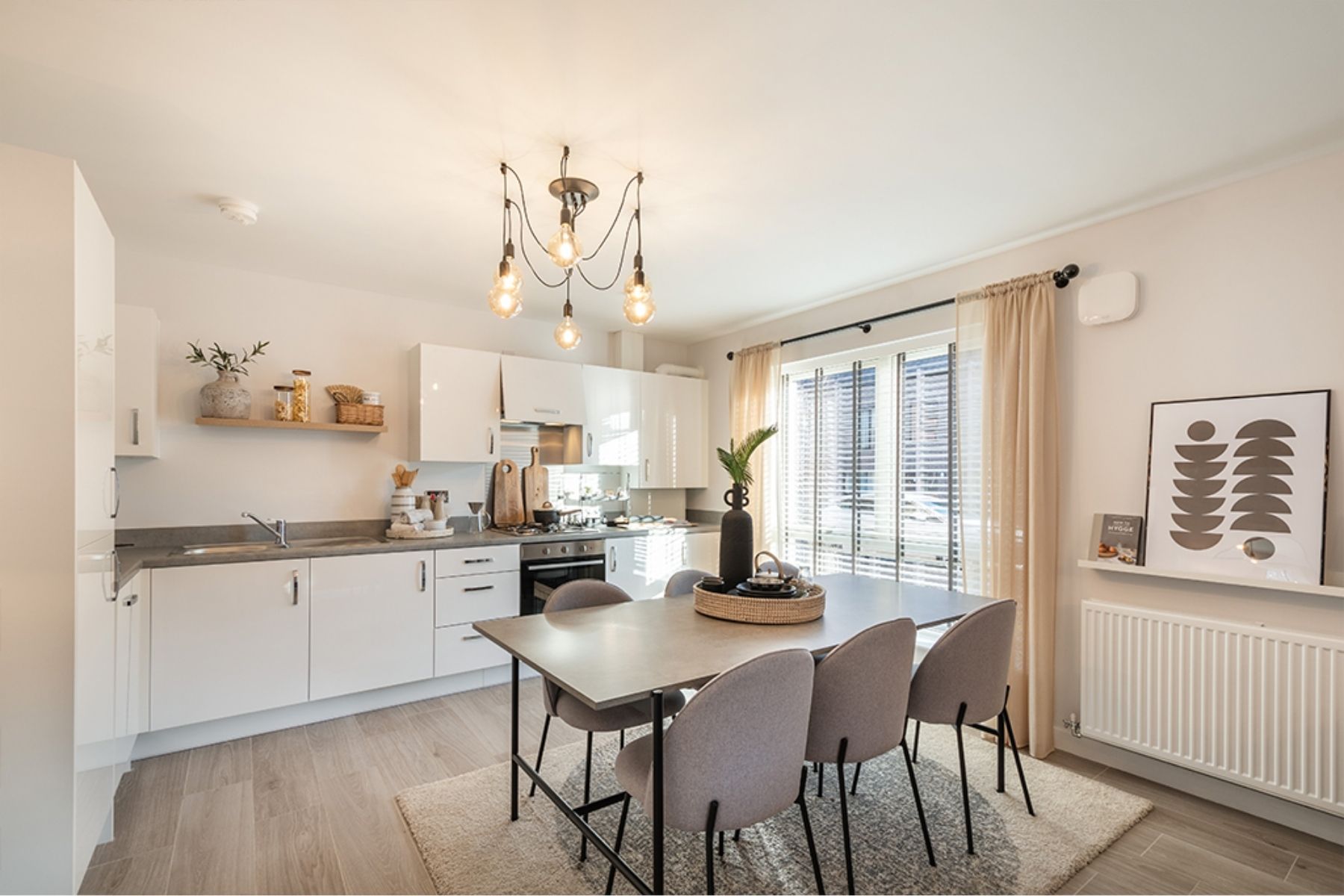 Open plan kitchen diners at new homes at NorthBridge