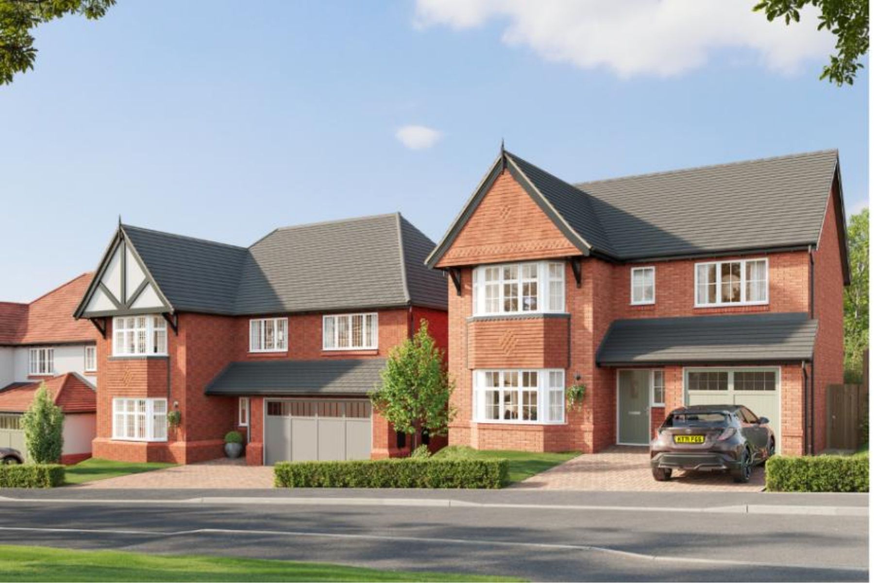 Spacious family detached homes with driveways at Rydal View in Conwy