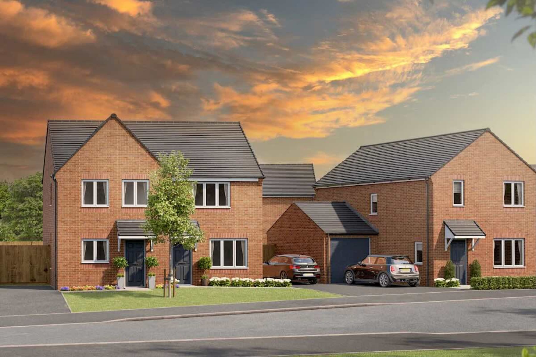 Street scene at Harker Place in Harker, Carlisle