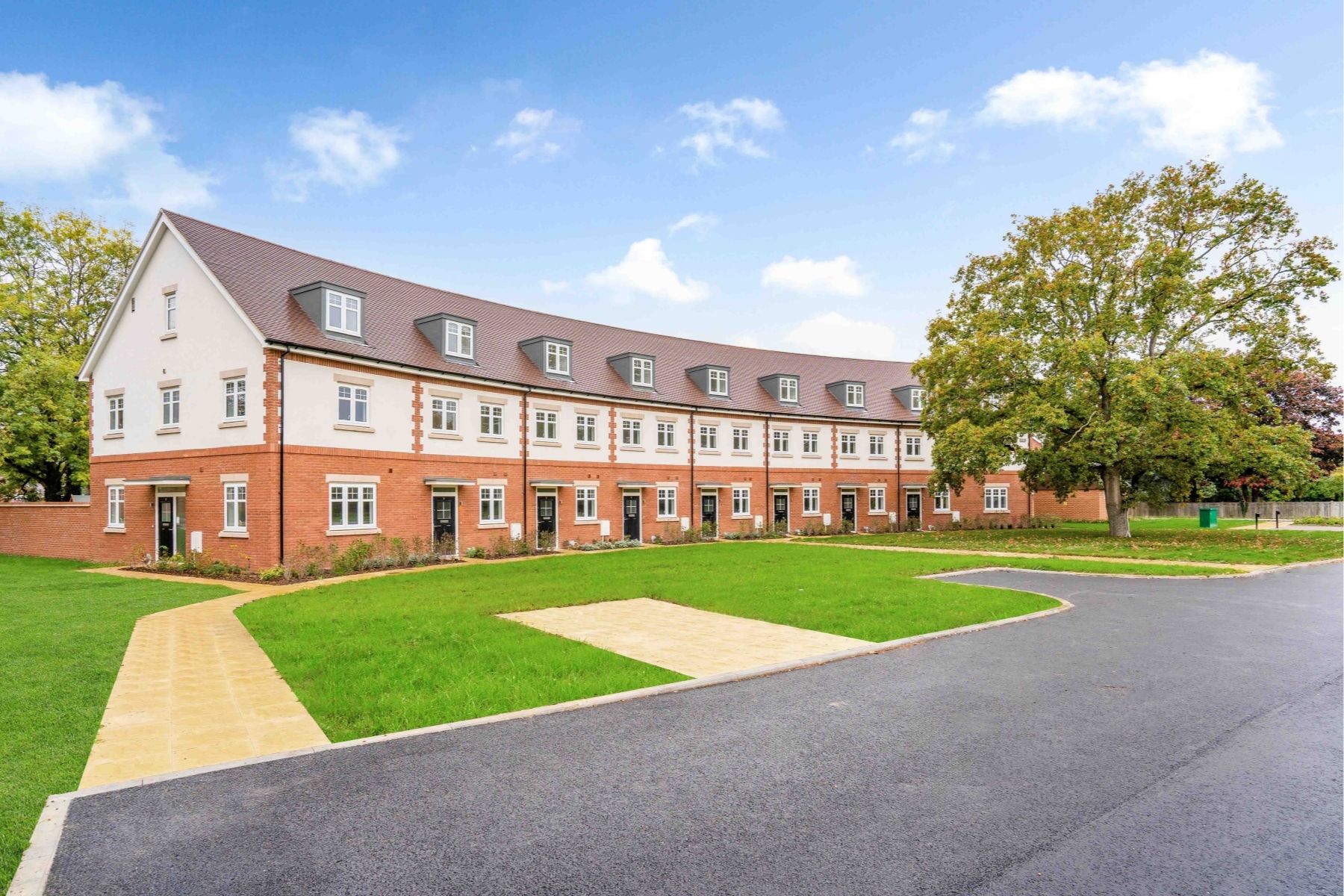 Shared Ownership townhouses at Emmer Green Drive in Caversham, Berkshire