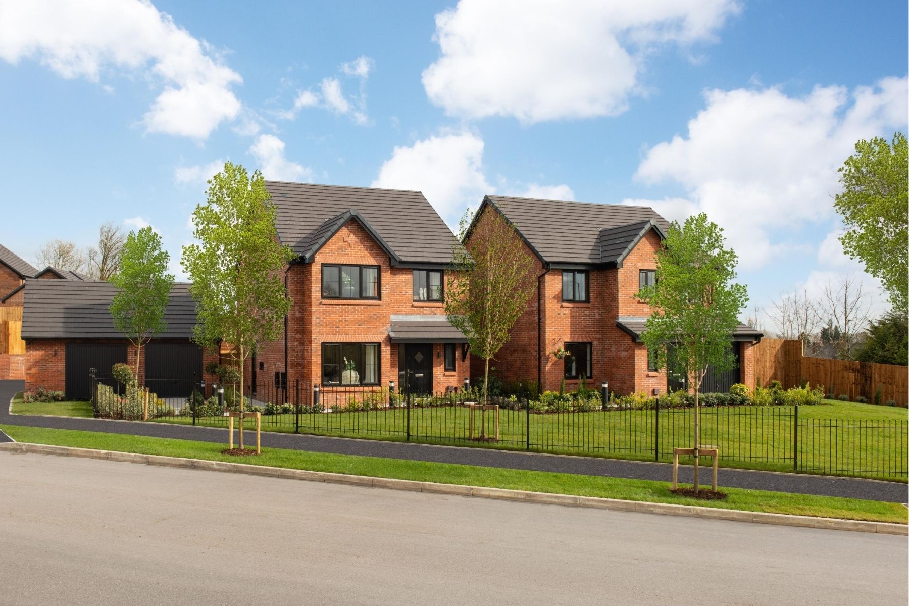 New build homes at The Putting Green at Brackley Village in Salford by Bellway