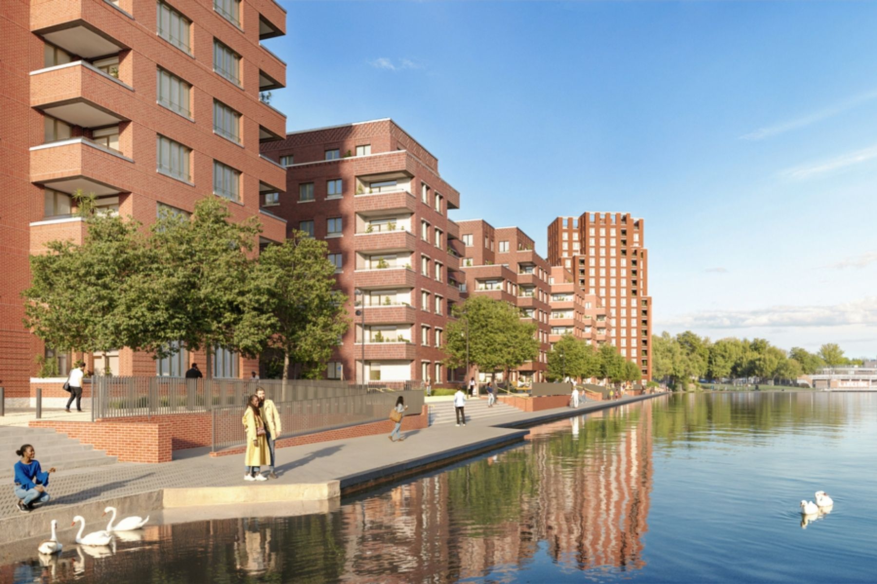 New build apartments at Southmere in Thamesmead, Greater London