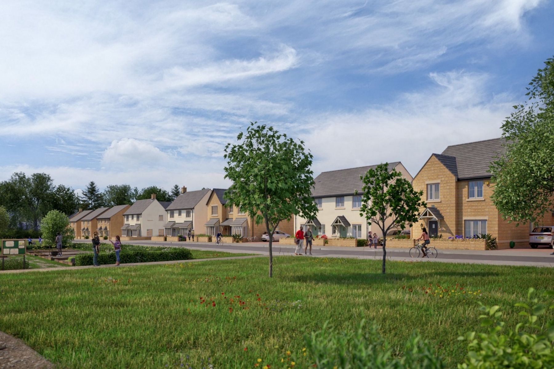 Streetview of Bliss Willows in Chipping Norton by Cala Homes