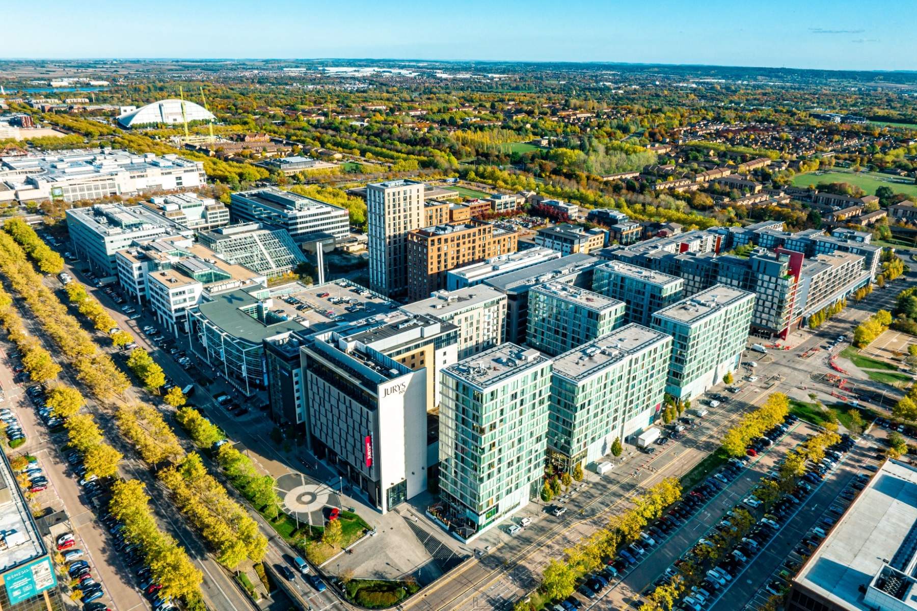 Drone shot of Milton Keynes