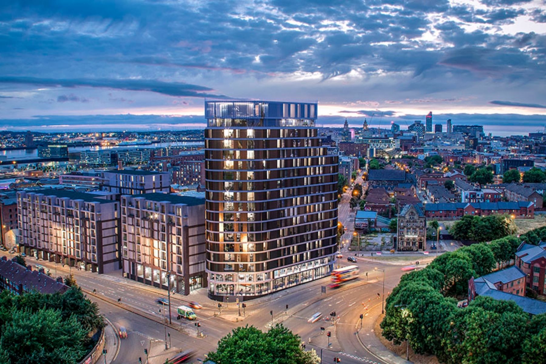 New build apartments at Parliament Square in Liverpool City Centre.