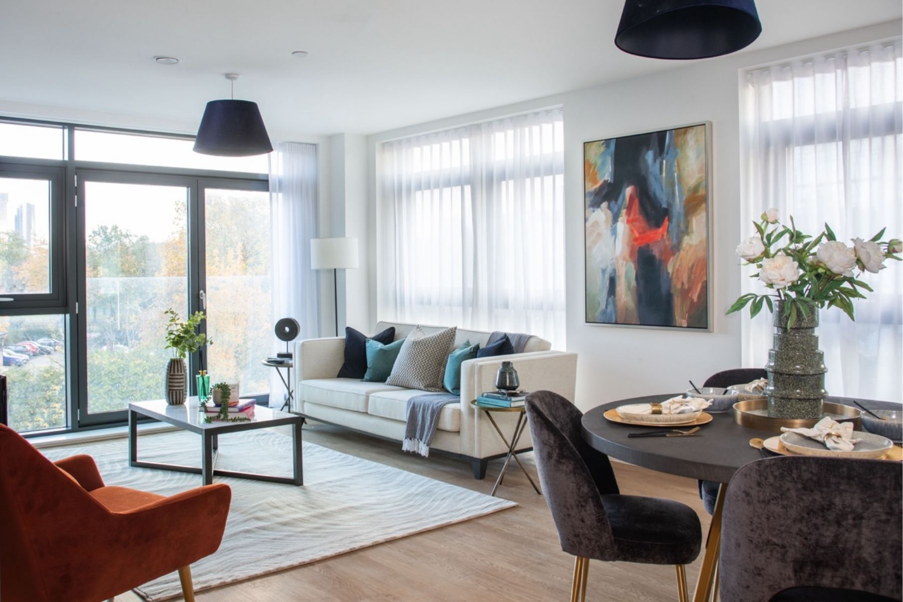 Open plan kitchen diner at Furness Quay in Salford Quay