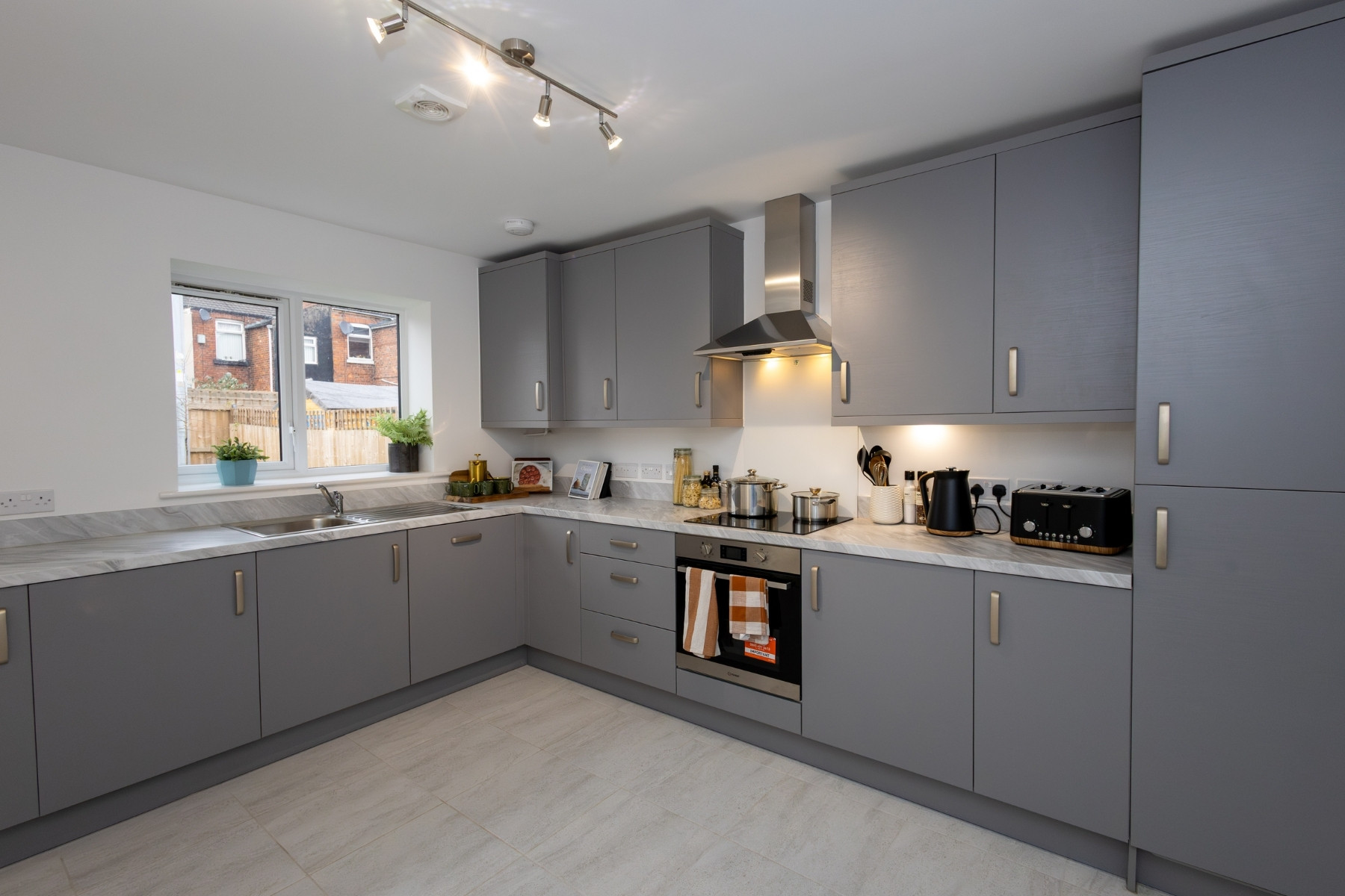 A kitchen at Goddard Street, Crewe by Guinness Homes