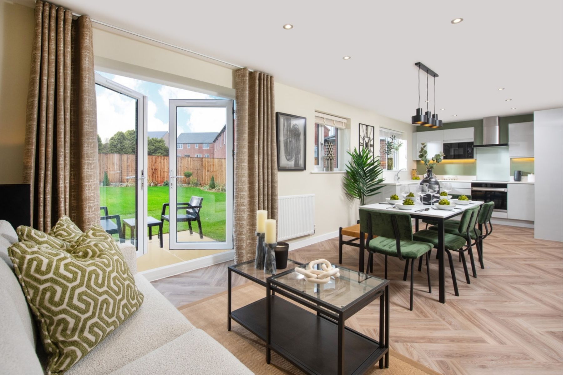 Open plan kitchens at Craigowl Law by Avant Homes