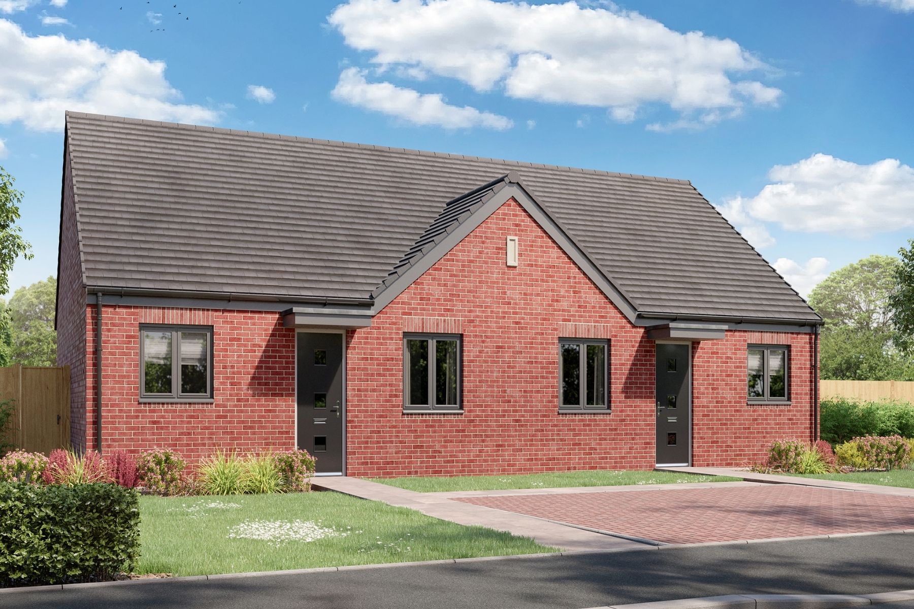 New build bungalows at Laneside by Persimmon Homes