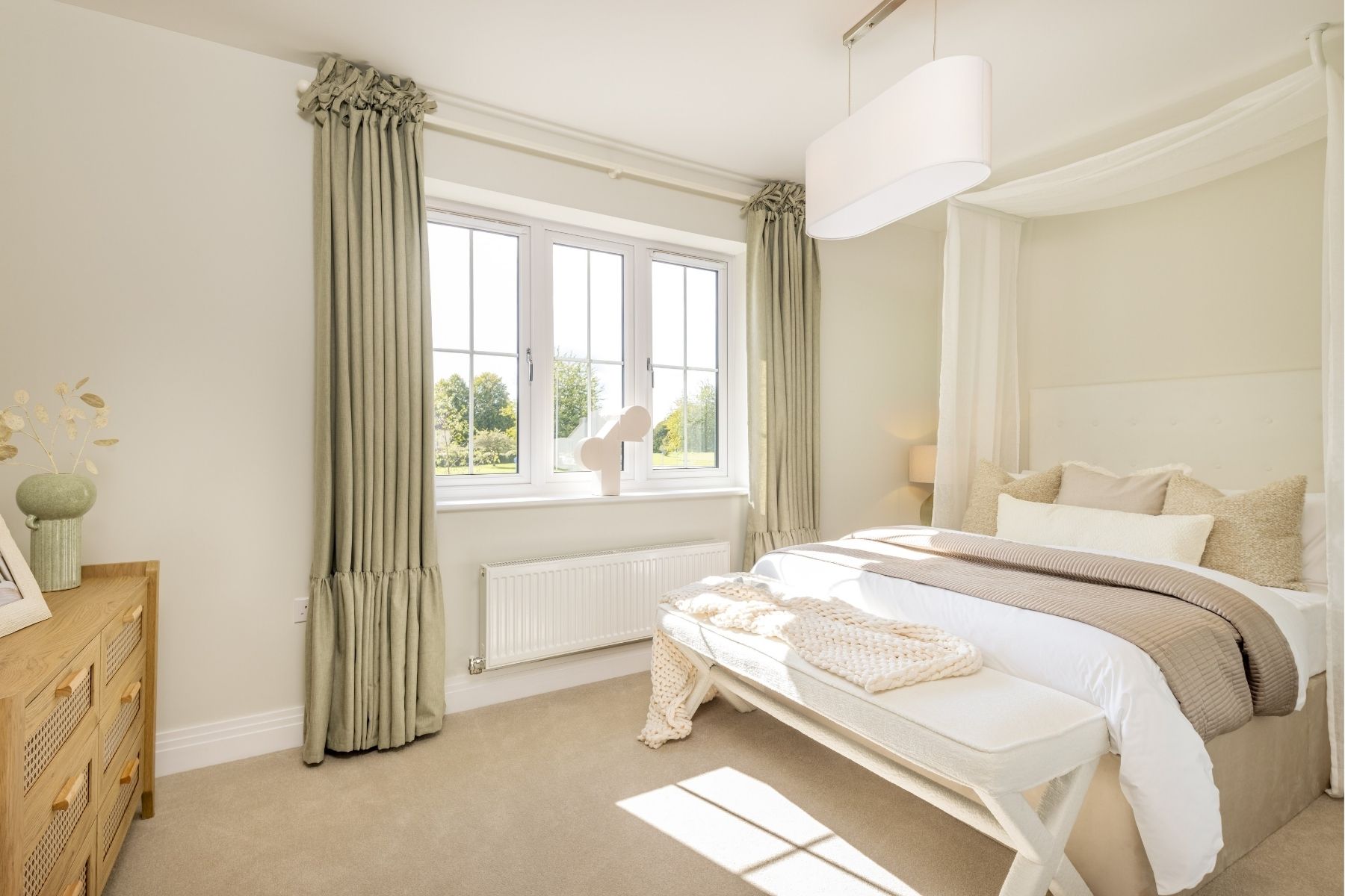 Light and airy double bedrooms at The Oaks