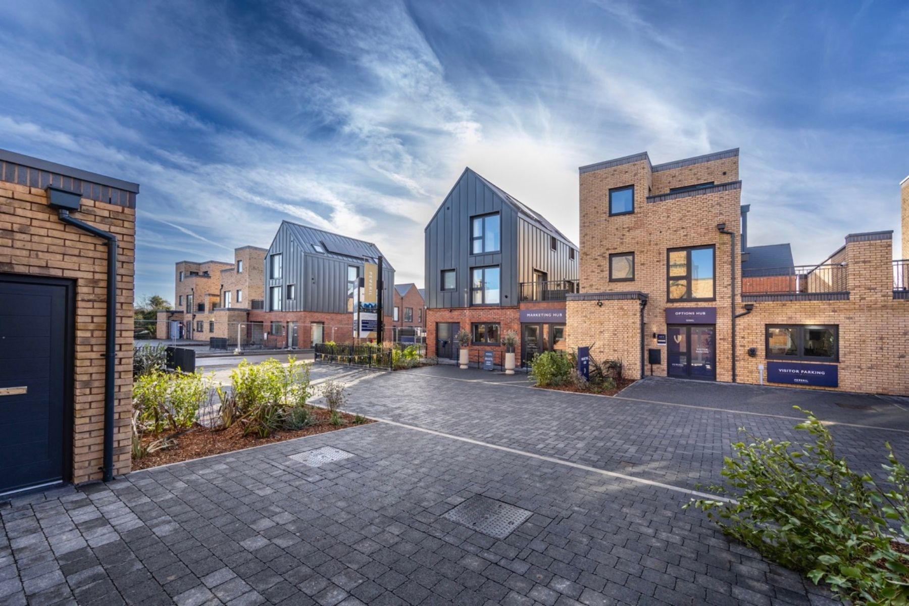 New build townhouses at Abbey Central by Peveril Homes 