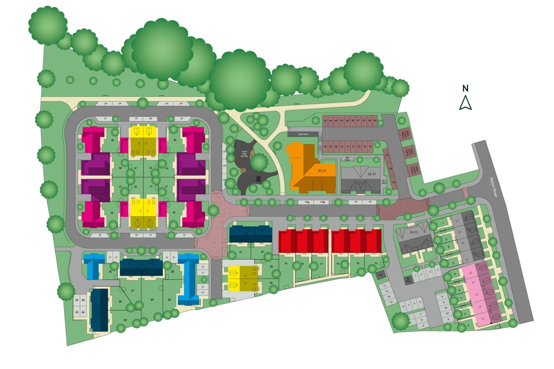 Site plan of Brook House Place in Urmston, Manchester