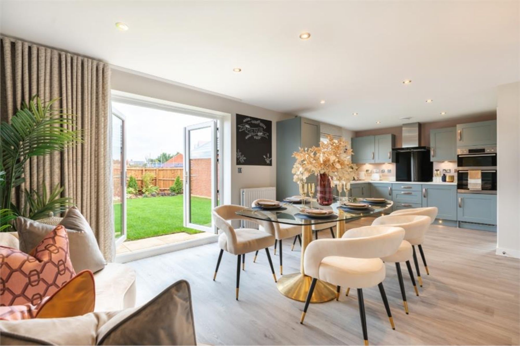 Open plan kitchen diners at Boorley Gardens, Miller Homes