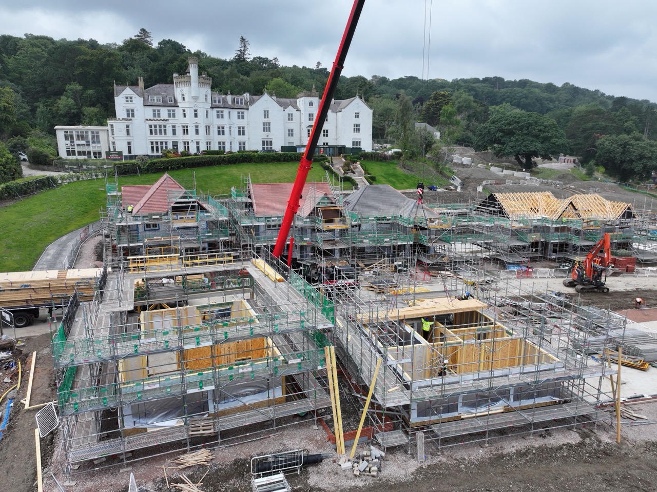 Close up view of progress at Rydal View by Castle Green Homes in Colwyn Bay